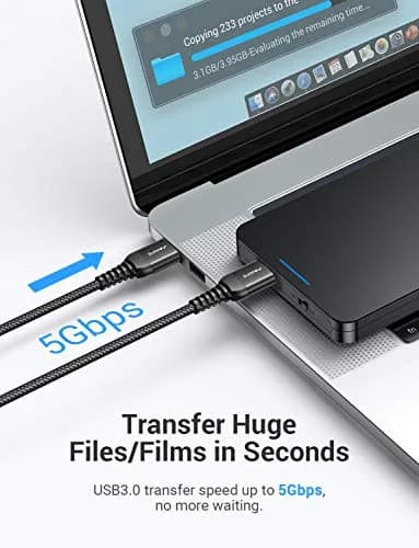 AINOPE USB to USB Cable 3.3FT | Double End Type A Cord for Data Transfer, Never Rupture, Compatible with External Hard Drives & Devices thumbnail 4