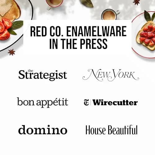 Red Co. Set of 2 Enamelware Metal Large Classic 4 qt Round Salad Serving Bowls | Vintage Style, Oven & Dishwasher Safe thumbnail 8