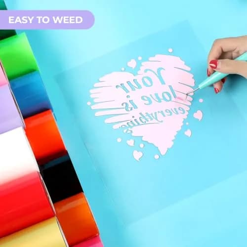 HTVRONT Yellow Heat Transfer Vinyl Roll 5.5m (12" x 20ft) | Easy Cut & Weed for T-Shirts, Bags, Hats thumbnail 4