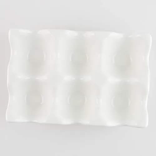 forkmannie Ceramic Egg Holder 6 Cups | Modern Kitchen Storage & Egg Organizer thumbnail 4