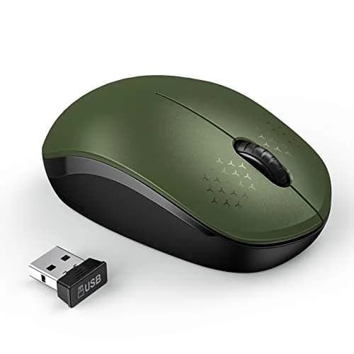 seenda Wireless Mouse for Laptop 2.4G Noiseless Green & Black | Compact, Quiet, 24-Month Battery thumbnail 1
