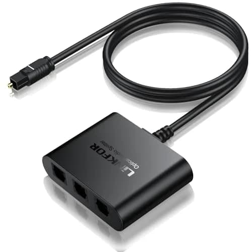 LiNKFOR 1x3 Optical Audio Splitter 40m Transmission | Digital Toslink Splitter for PS3, HDTV, STB, Amplifiers thumbnail 1