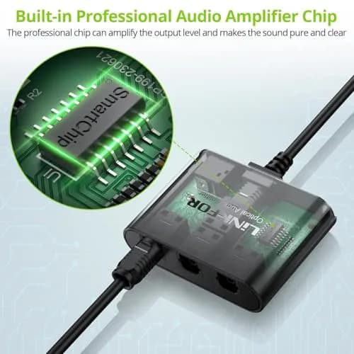 LiNKFOR 1x3 Optical Audio Splitter 40m Transmission | Digital Toslink Splitter for PS3, HDTV, STB, Amplifiers thumbnail 3