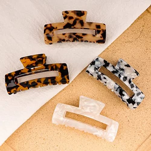 Magicsky Hair Claw Clips for Women Thick & Thin Hair | Elegant Tortoise Shell, 4 Pack thumbnail 4