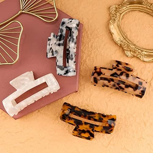 Magicsky Hair Claw Clips for Women Thick & Thin Hair | Elegant Tortoise Shell, 4 Pack thumbnail 6