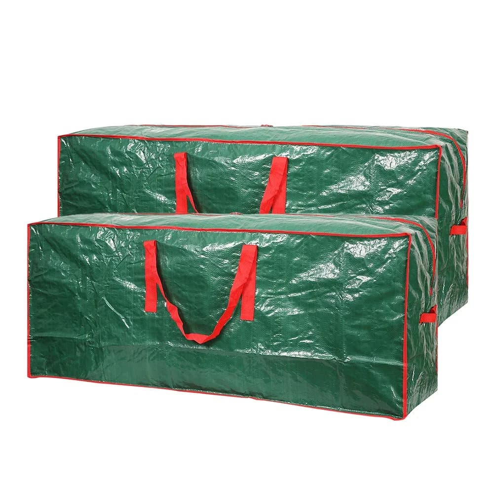 Sattiyrch Christmas Tree Storage Bag - 7.5 ft Tree Capacity, 121.9 cm (48") L x 38.1 cm (15") H x 50.8 cm (20") W | Protects from Dust & Moisture — Green / 7.5ft