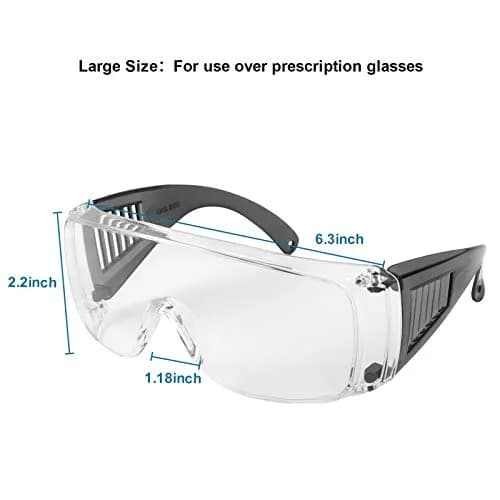 LaneTop Shooting Glasses Over Eyeglasses, Anti Fog Eye Protection for Shooting Range, Clear Lens thumbnail 4