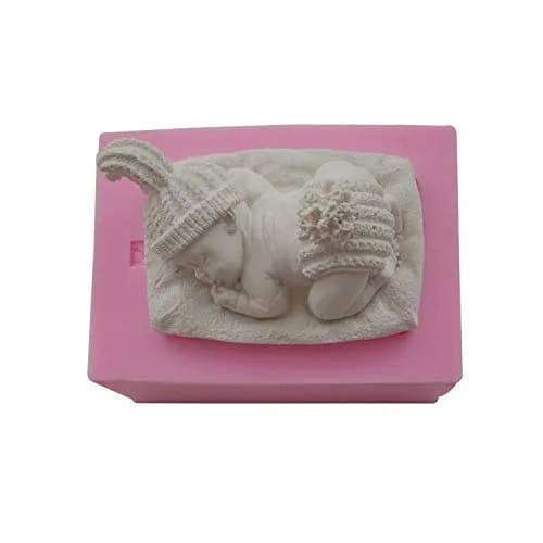XLZSP 3D Cute Sleeping Baby Silicone Fondant Mold 10.4 cm (4.1 in) | DIY Cake Decorating Supplies thumbnail 2