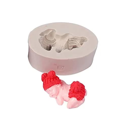 XLZSP 3D Cute Sleeping Baby Silicone Fondant Mold 124g (4.4oz) | DIY Cake Decorating Supplies for Mousse, Chocolate, Pudding thumbnail 1