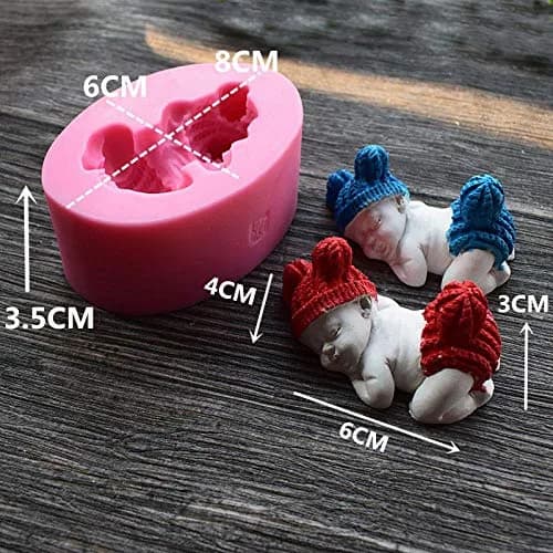 XLZSP 3D Cute Sleeping Baby Silicone Fondant Mold 124g (4.4oz) | DIY Cake Decorating Supplies for Mousse, Chocolate, Pudding thumbnail 3