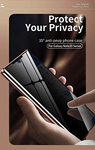 KMXDD Anti-Peeping Galaxy Note 20 Ultra 360° Full Body Case | Magnetic Privacy Cover with Tempered Glass (Black) thumbnail 5