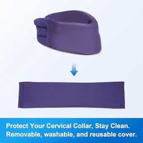 Velpeau Blue Cervical Collar Cover Sleeve for Neck Brace - Large (37cm / 14.5") | Breathable & Sweat-Absorbent thumbnail 2