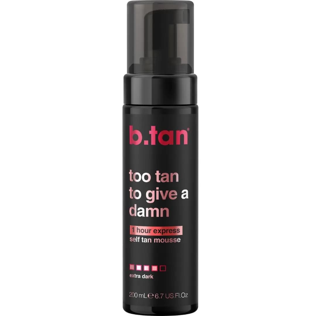 B.TAN Violet Self Tanner Mousse 200ml (6.7 Fl Oz) | Color Correcting Fake Tan Foam — Extra Dark / 6.7 Fl Oz