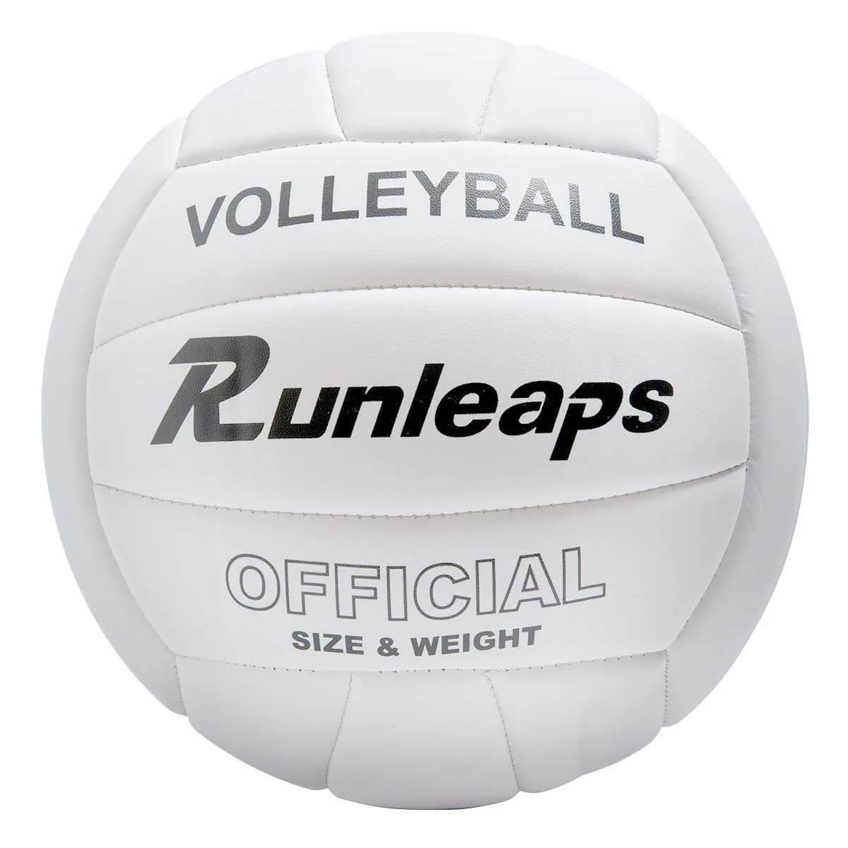 Runleaps Official Size 5 Volleyball 20.8 cm (8.2 in) | Indoor Outdoor PU Leather — White