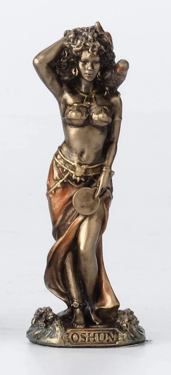 Veronese Design Oshun Santeria Goddess Statue 3.5 Inch | Antique Bronze Finish Home Decor - main product image