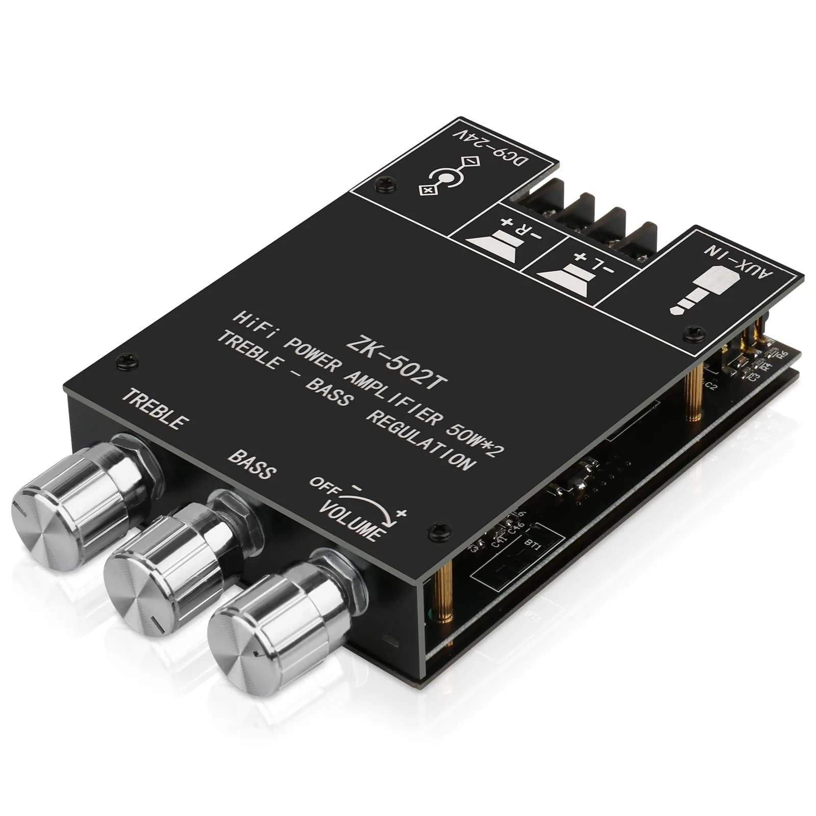ARRAROWN ZK-502T Bluetooth 5.0 Mini Stereo Amplifier Module 100W (50W+50W) | 12-24V DC Power Input