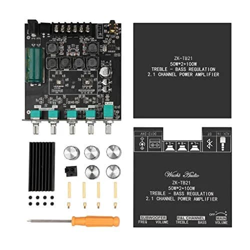 ARRAROWN ZK-TB21 Bluetooth 5.0 Audio Amplifier Board 50W x 2 + 100W Subwoofer | 2.1 Channel Stereo Output with Treble & Bass Control thumbnail 9