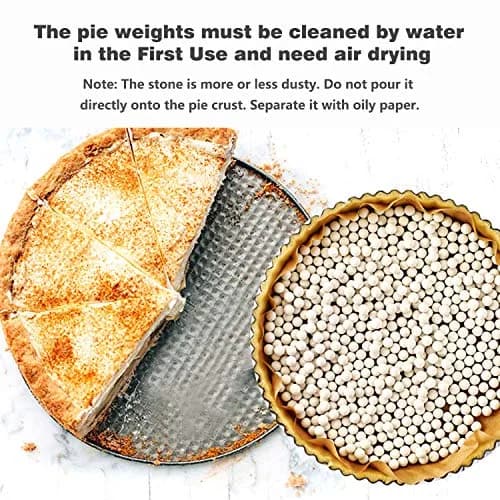 Hommtina Ceramic Pie Weights Baking Beans 1kg (2.2lb) | Reusable Blind Baking Ceramic Stoneware with Wheat Straw Container thumbnail 4