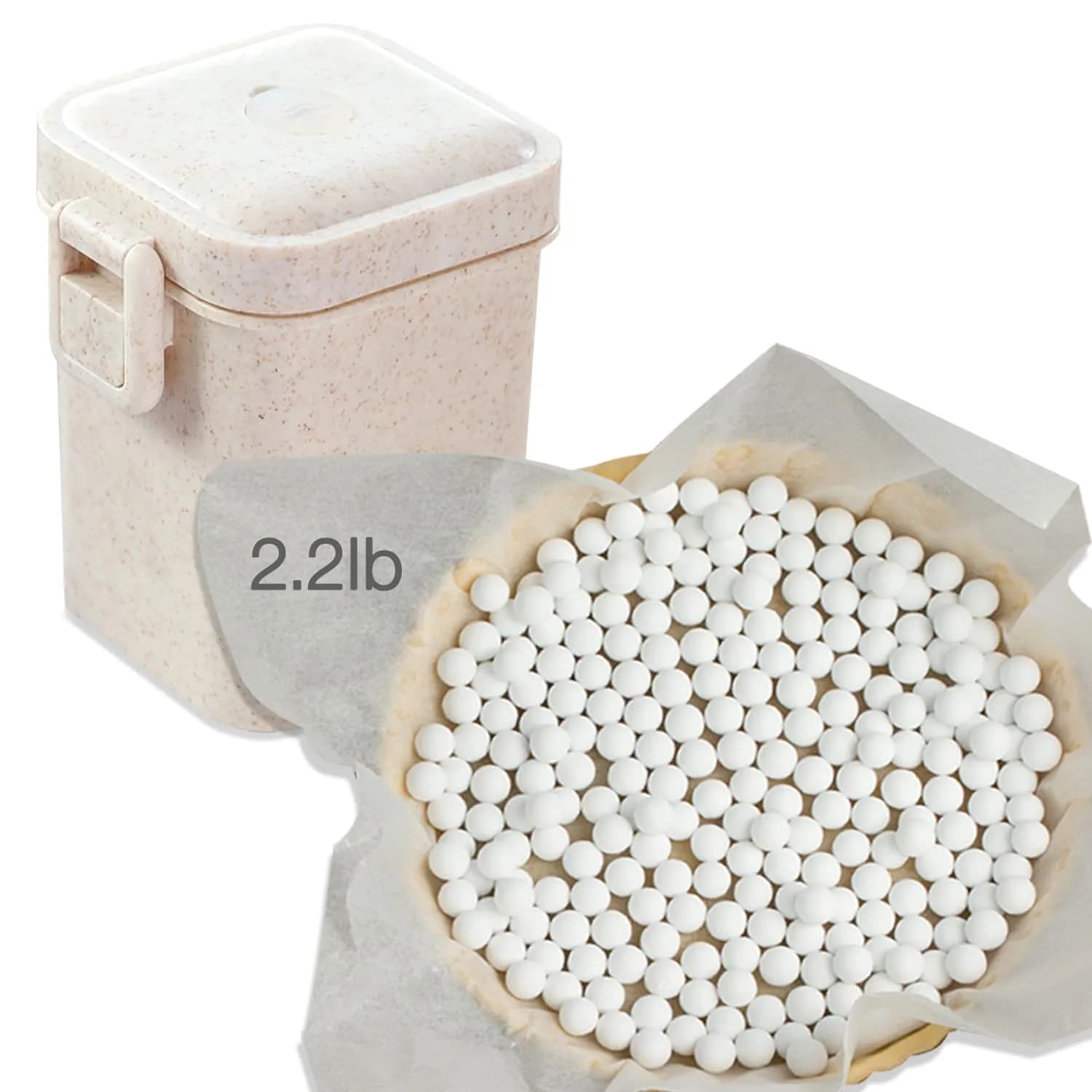 Hommtina Ceramic Pie Weights 2.2Lb | Reusable Baking Beans for Blind Baking in India - main product image