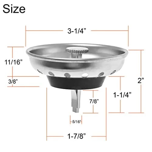 Hilltop Products 2 Pack Kitchen Sink Strainer & Stopper Combo | Stainless Steel, 3-1/2 inch Fit, Durable & Dishwasher Safe thumbnail 5