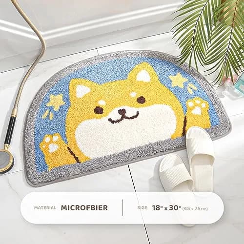 Molesun Shiba Inu Bath Mat 18x30 | Soft Microfiber Absorbent Rug for Bathroom & Kitchen thumbnail 2