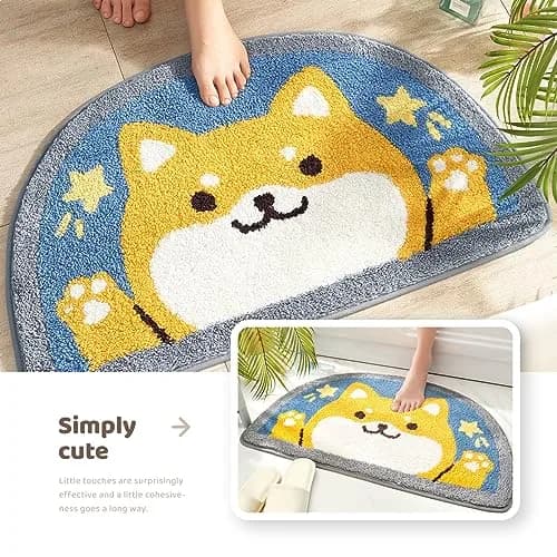 Molesun Shiba Inu Bath Mat 18x30 | Soft Microfiber Absorbent Rug for Bathroom & Kitchen thumbnail 3