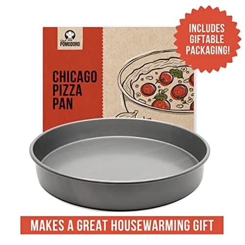 Chef Pomodoro Chicago Deep Dish Pizza Pan, 12 Inch Hard Anodized Aluminum | Authentic Chicago Style Deep Dish thumbnail 5