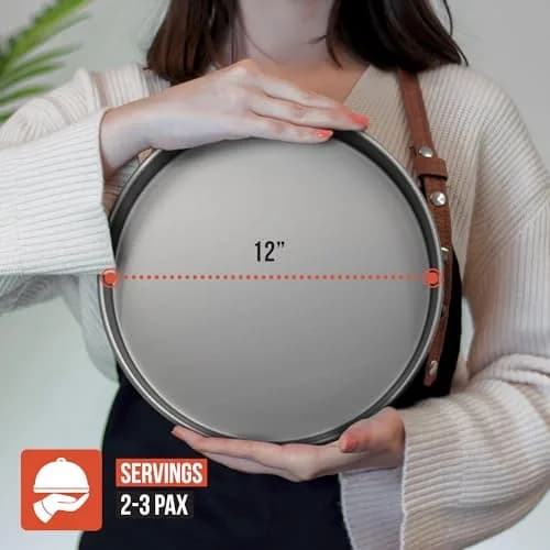 Chef Pomodoro Chicago Deep Dish Pizza Pan, 12 Inch Hard Anodized Aluminum | Authentic Chicago Style Deep Dish thumbnail 7