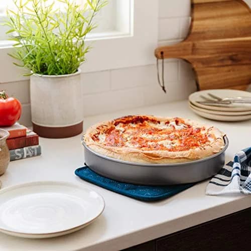 Chef Pomodoro Chicago Deep Dish Pizza Pan, 12 Inch Hard Anodized Aluminum | Authentic Chicago Style Deep Dish thumbnail 8
