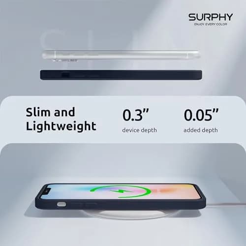 SURPHY Liquid Silicone Case for iPhone 11 6.1 inches, Midnight Blue | Straight Edge Design with Camera Protection thumbnail 6