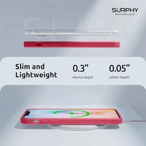 SURPHY Liquid Silicone Case for iPhone 11 6.1 inches, Hibiscus | Camera Protection, Straight Edge Slim Design thumbnail 6