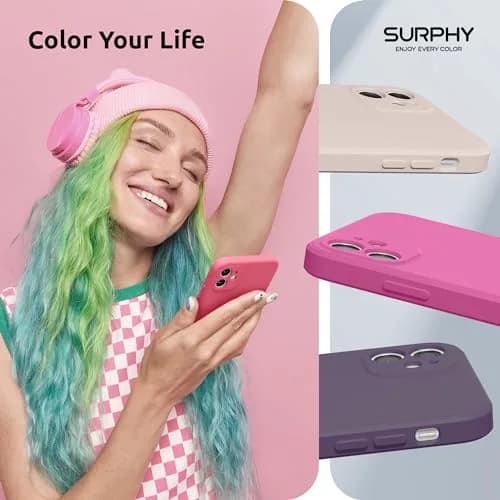 SURPHY Liquid Silicone Case for iPhone 11 6.1 inches, Hibiscus | Camera Protection, Straight Edge Slim Design thumbnail 7