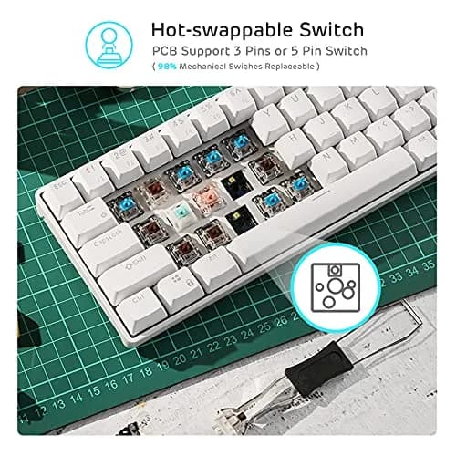 RK ROYAL KLUDGE RK68 Wireless Mechanical Keyboard 65% Compact BT5.0 Brown Switch | Gaming & Productivity thumbnail 4