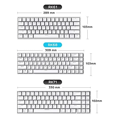 RK ROYAL KLUDGE RK68 Wireless Mechanical Keyboard 65% Compact BT5.0 Brown Switch | Gaming & Productivity thumbnail 7
