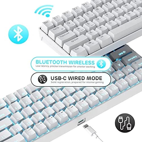 RK ROYAL KLUDGE RK68 Wireless Mechanical Keyboard 65% Compact BT5.0 Brown Switch | Gaming & Productivity thumbnail 3