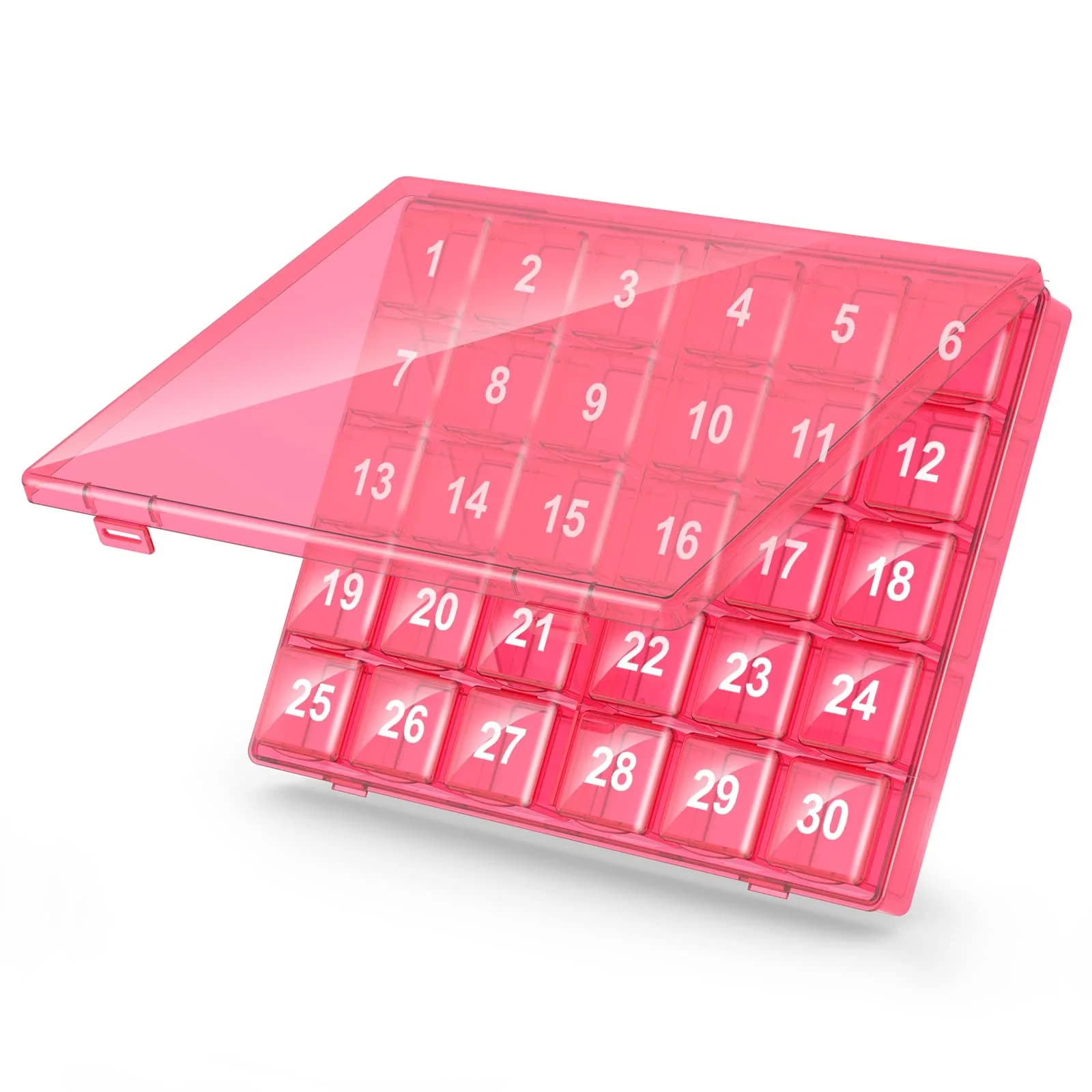 DOHIMGIO 30-Day Pill Organizer Box with 30 Removable Daily Cases | Easy Open, Large Compartments, Portable for Travel