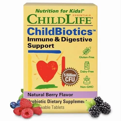 ChildLife Essentials Childbiotics Immune & Digestive Support, 30 Tablets | Clinically Proven Probiotics for Kids thumbnail 1