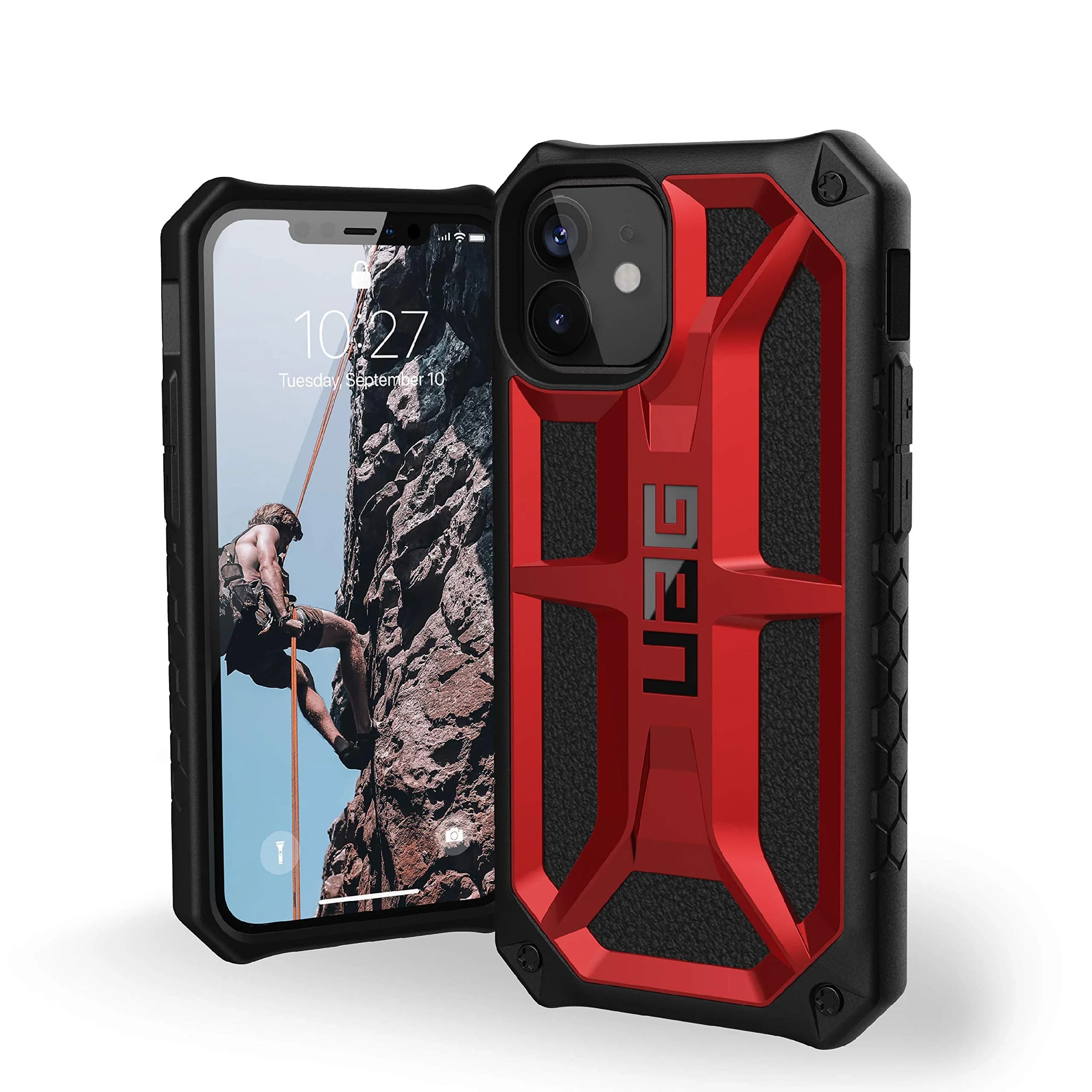 URBAN ARMOR GEAR Monarch Case for iPhone 12 Mini [5.4-inch Screen] | 5-Layer Military Drop Protection — Crimson