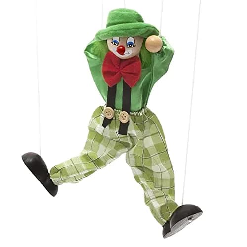 MioCloth Wooden Clown Marionette Puppet 10inch | Vintage Decor & Family Play thumbnail 6