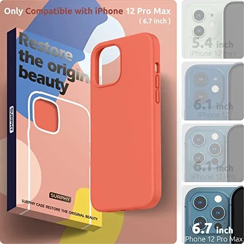 SURPHY Liquid Silicone Phone Case for iPhone 12 Pro Max 6.7 inches | Microfiber Lining, Drop Protection, Easy to Clean thumbnail 2