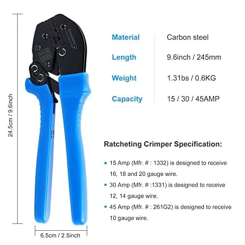knoweasy Powerpole Crimper, Amp Crimp Tool for 15, 30, 45 Amp Connectors | Versatile Power & Automotive Tool thumbnail 3