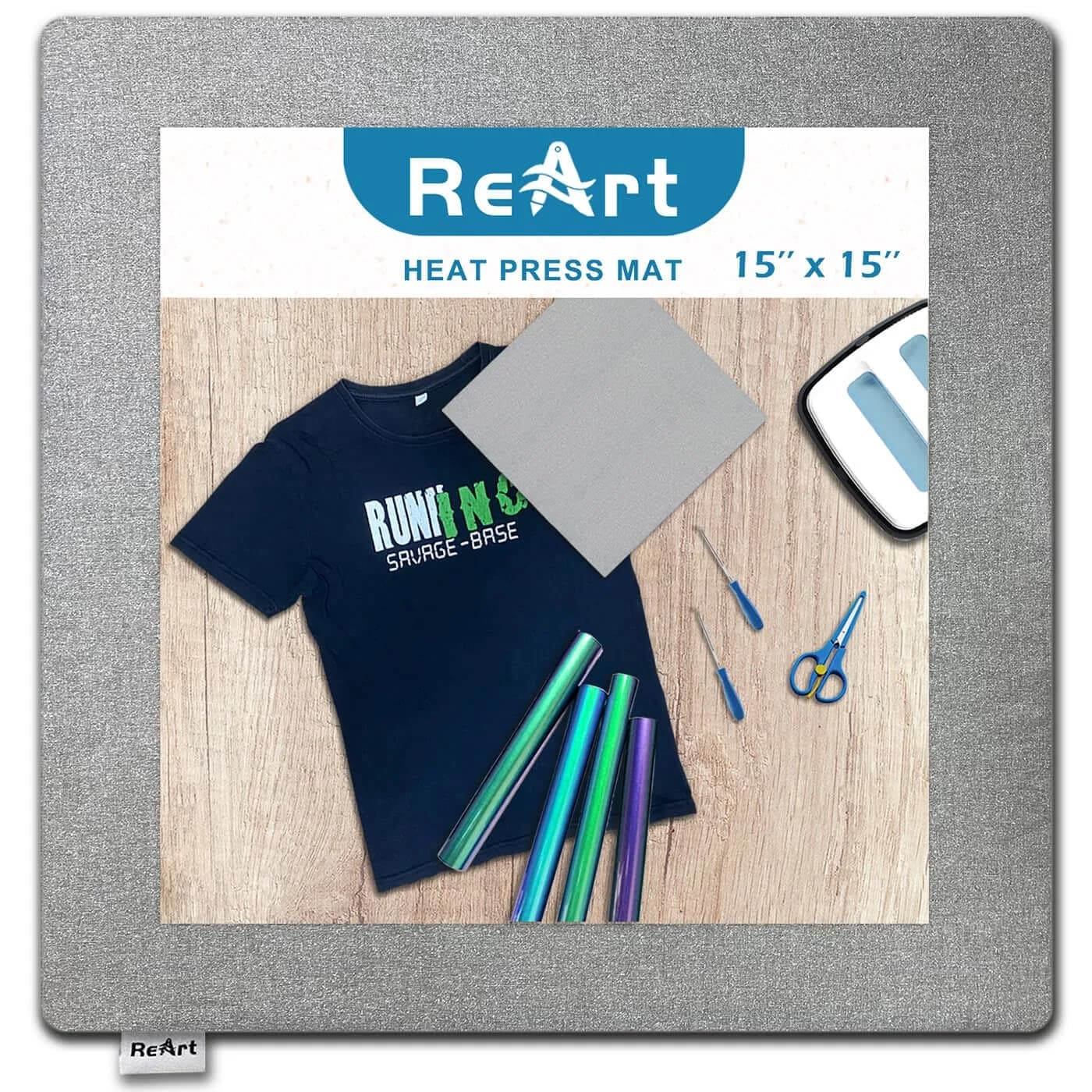 ReArt 15" x 15" Heat Press Mat for Cricut Easypress Both Sides Applicable | Smooth & Even Surface