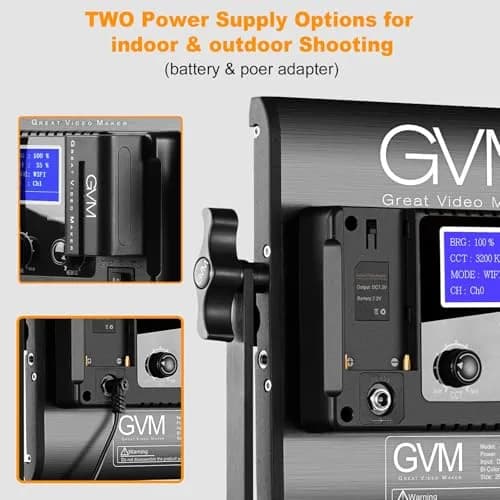 GVM RGB LED Video Light with Tripod Stand Barndoors | Dimmable RGB & Bi-color Studio Lighting Kit thumbnail 9