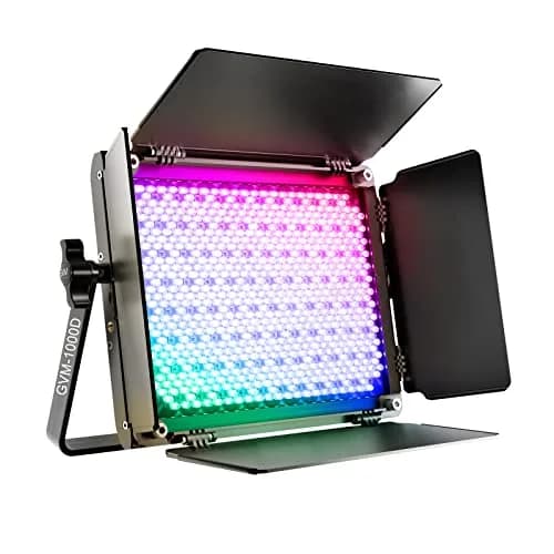 GVM RGB LED Video Light with Tripod Stand Barndoors | Dimmable RGB & Bi-color Studio Lighting Kit thumbnail 4