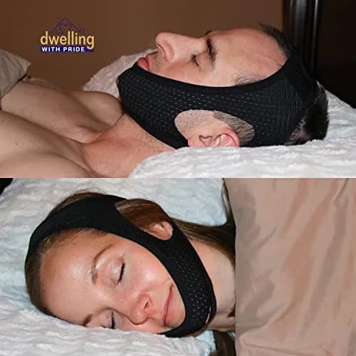 Dwelling With Pride Anti Snore Chin Strap Black | Ergonomic Fit for Men and Women thumbnail 6