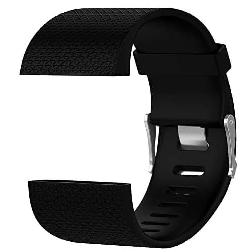 Yuuol Replacement Bands for Fitbit Surge Watch, Silicone Metal Buckle Fitness Tracker Wristband Strap Large | Water Resistant Sports Band thumbnail 2