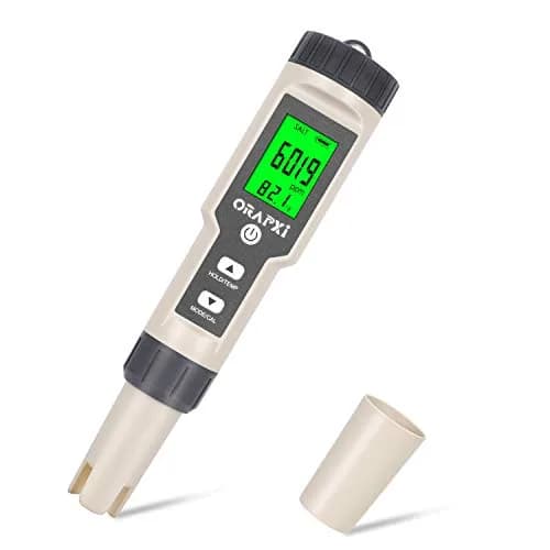 ORAPXI Digital Salinity Tester for Salt Water - Waterproof IP67 Salinity Meter with ATC 0-200ppt | 4-in-1 Meter for Aquariums & Ponds thumbnail 1