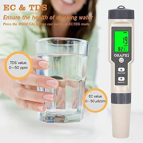 ORAPXI Digital Salinity Tester for Salt Water - Waterproof IP67 Salinity Meter with ATC 0-200ppt | 4-in-1 Meter for Aquariums & Ponds thumbnail 6