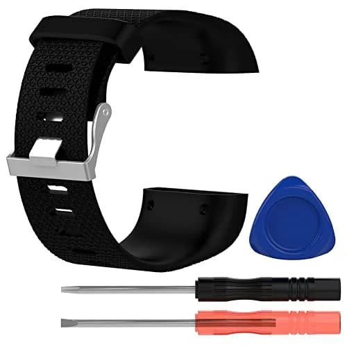 Yuuol Silicone Replacement Bands for Fitbit Surge Watch, Black, Small (2cm Width) | Water-Resistant Fitness Tracker Strap thumbnail 4