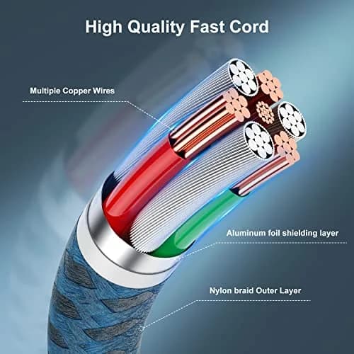 Essri 2Pack Lightning Cable 6FT | Nylon Braided iPhone Charger Cord for Fast Charging & Sync thumbnail 4